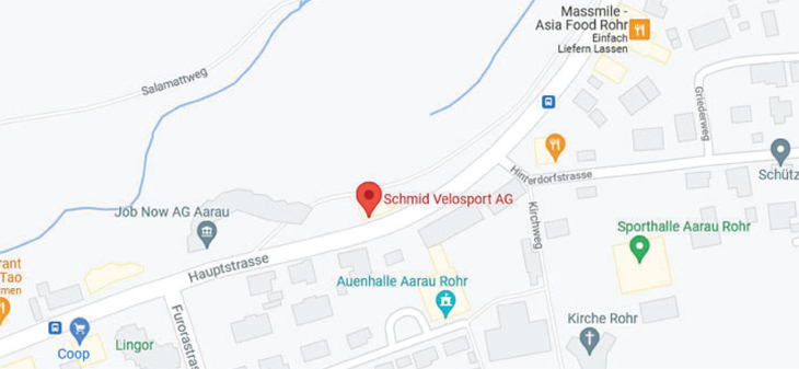 Anfahrt zu Schmid Velosport Aarau Rohr Anfahrt zu Schmid Velosport Aarau Rohr